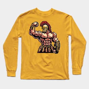 spartan strong pixel art Long Sleeve T-Shirt